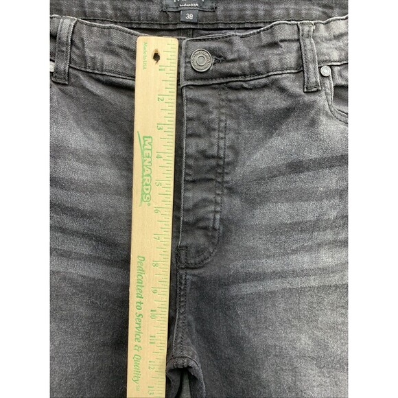 BooHoo Man Denim Jeans Men's Button Fly Black Distressed Hip Hop Size 38X32 - Picture 7 of 16